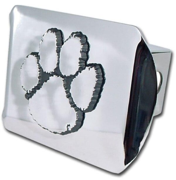 Clemson University Paw Print Shiny Chrome Hitch Cover I AmEricas Flags