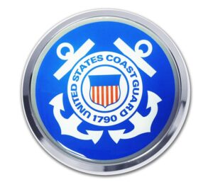 Coast Guard Seal Blue and White Car Emblem