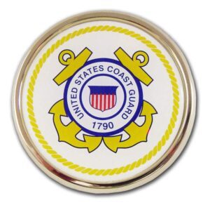 Coast Guard Seal Chrome with Color Car Emblem