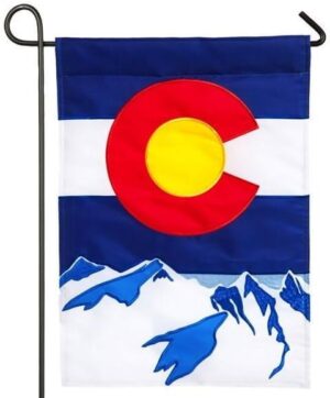 Colorado State Mountains Applique Garden Flag