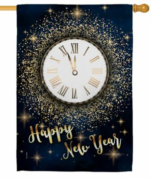 Countdown New Year Clock Sublimated House Flag
