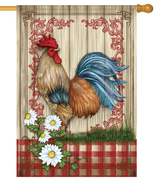 Country Home Rooster Sublimated House Flag