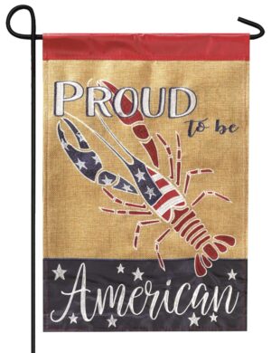 Crawfish Proud American Double Applique Garden Flag