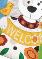 Crazy Legs Puppy Dog Double Applique Garden Flag