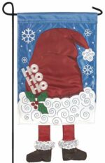 Crazy Legs Santa Hat Double Applique Garden Flag