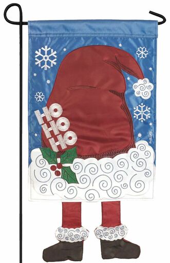 Crazy Legs Santa Hat Double Applique Garden Flag