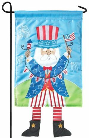 Crazy Legs Uncle Sam Double Applique Garden Flag