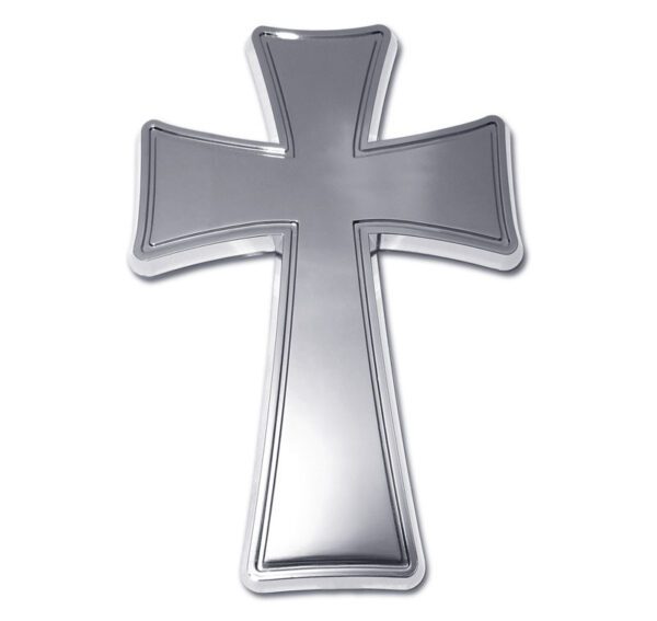 Cross Scalloped Chrome Car Emblem I AmEricas Flags