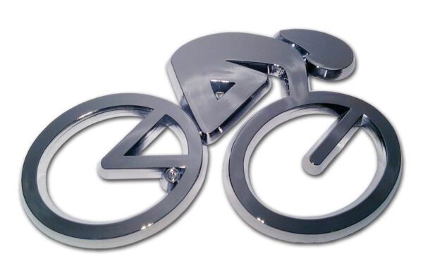 Cycling Chrome Car Emblem