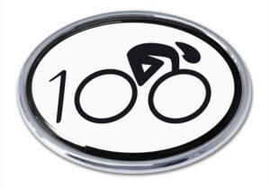 Cycling Oval Chrome Car Emblem 100