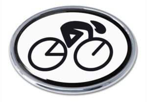 Cycling Oval Chrome Car Emblem