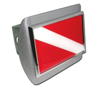 Dive Flag Brushed Chrome Hitch Cover