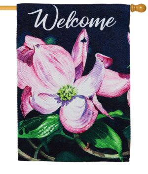 Dogwood Blossoms Textured Suede House Flag