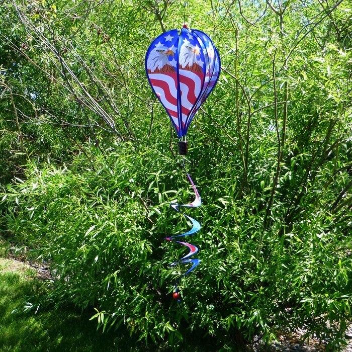 Eagle Patriotic Hot Air Balloon With Tail Spinner I AmEricas Flags
