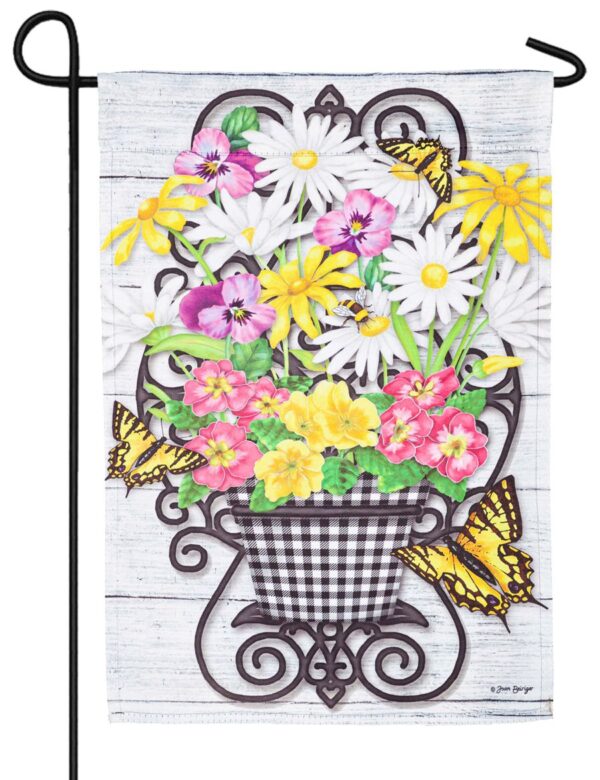 Early Spring Flowers Suede Reflections Garden Flag
