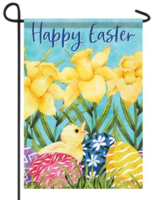Easter Eggs and Daffodils Garden Flag