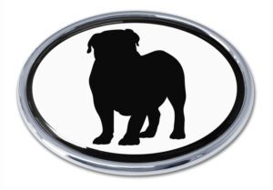 English Bulldog Chrome Car Emblem