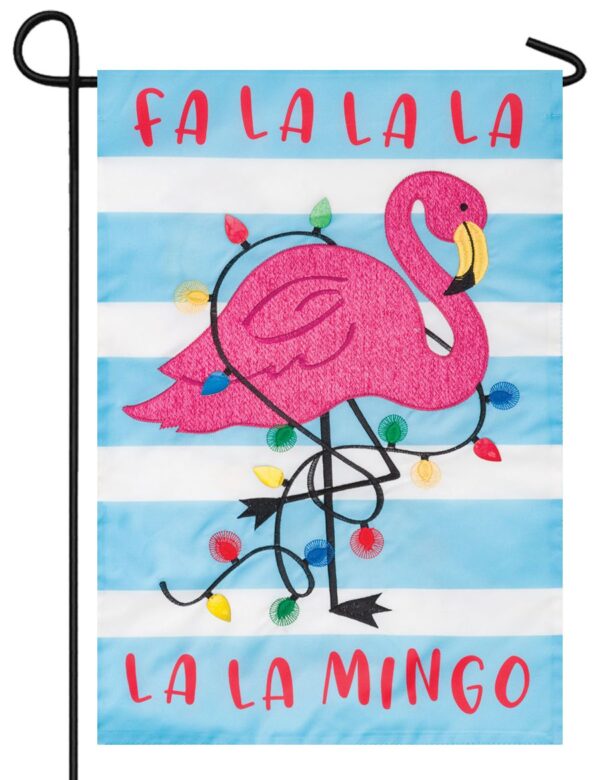 Fa La La Mingo Double Applique Garden Flag