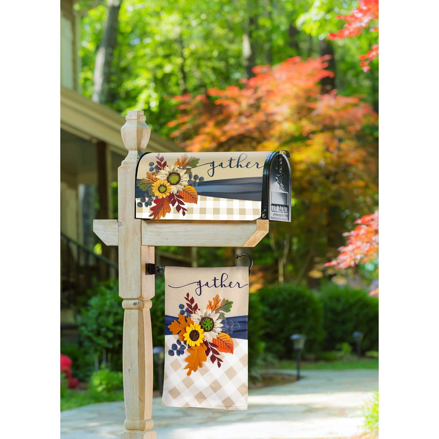 Fall Floral Gather Nylon Mailbox Cover I AmEricas Flags