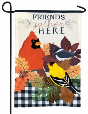 Fall Songbirds Gather Applique Garden Flag