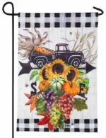 Fall Truck Bouquet Decorative Strié Fabric Garden Flag