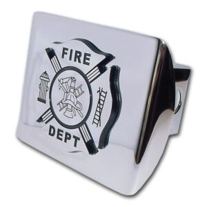 Firefighter Black and Chrome Maltese Hitch Cover