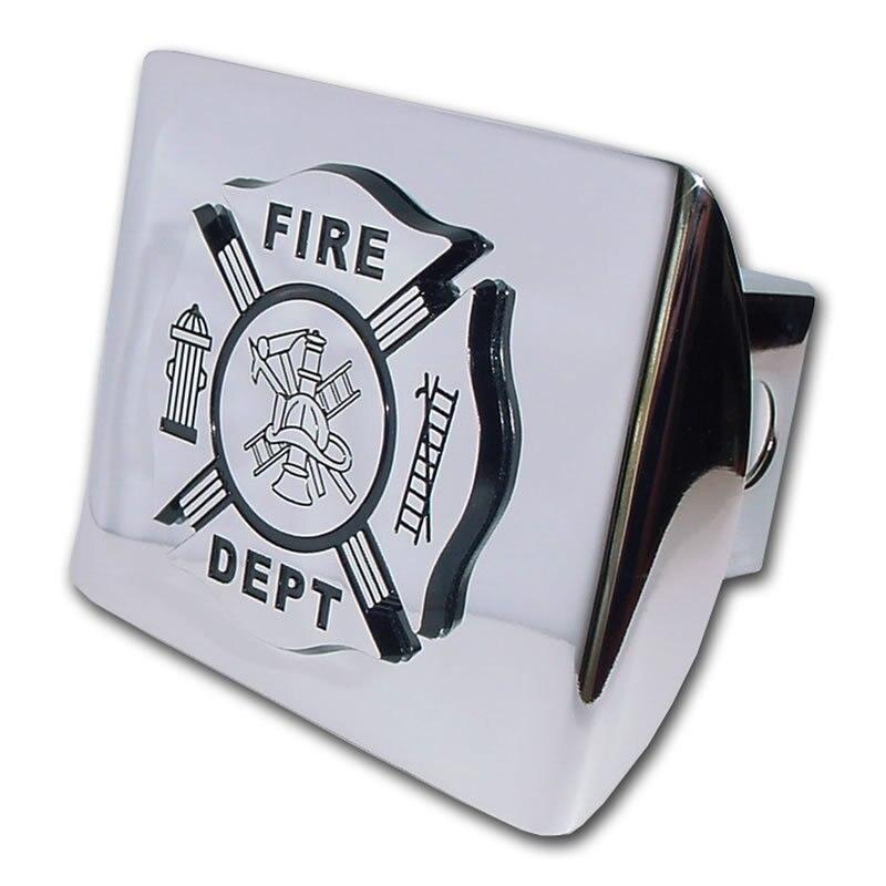 Chrome Firefighter License Plate Emblem – Bolt-On Decal Badge For Front Or Rear