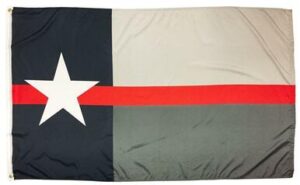 Firefighter Thin Red Line Black and Gray Texas Flag 3x5