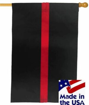 Firefighter Thin Red Line Sewn Nylon House Flag
