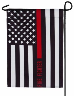 Firefighter Thin Red Line Suede Reflections Garden Flag
