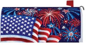 Fireworks and Flag Mailbox Cover