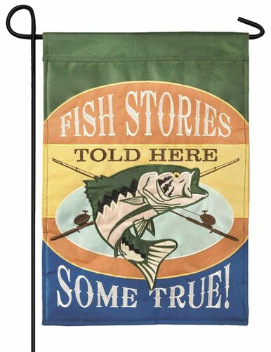 Fish Stories Double Applique Garden Flag