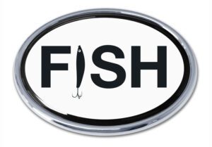 Fishing Chrome Car Emblem