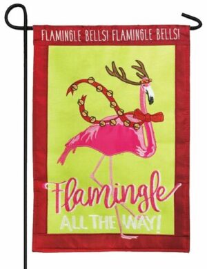 Flamingle All the Way Double Applique Garden Flag
