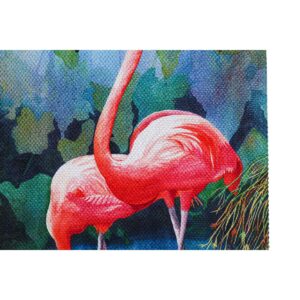 Flamingo Couple Textured Suede House Flag