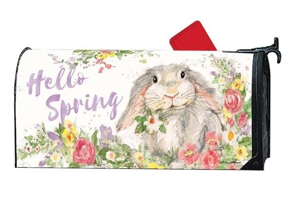 Floral Bunny Mailbox Cover