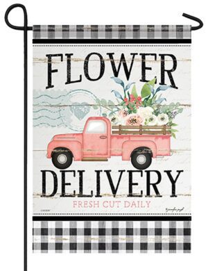 Flower Delivery Truck Garden Flag