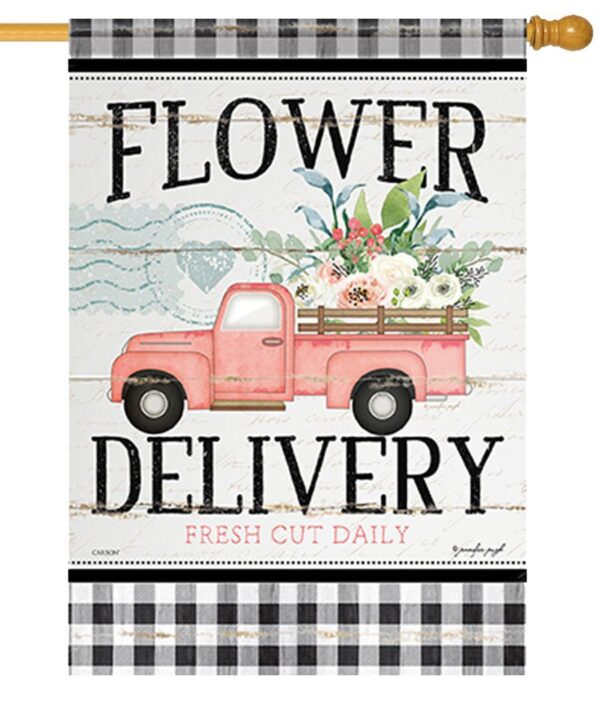 Flower Delivery Truck House Flag