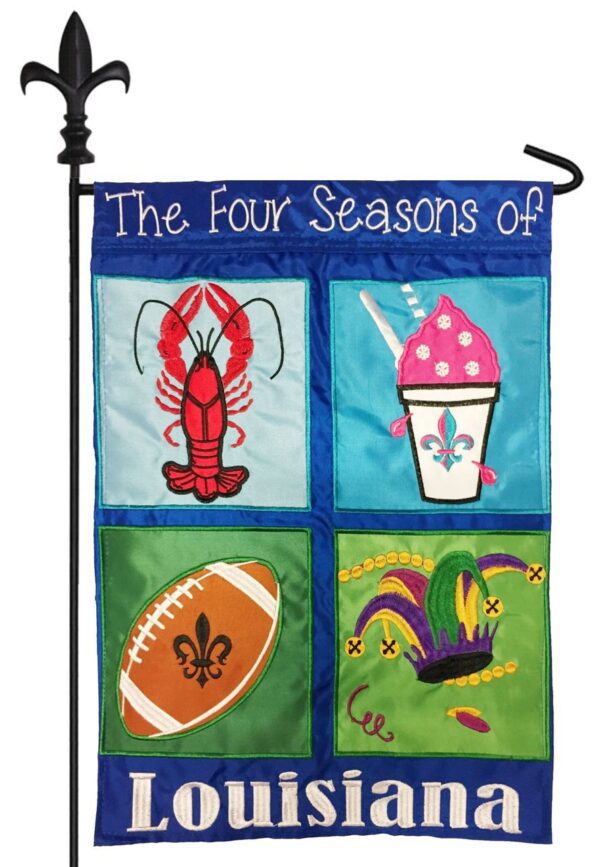 Four Seasons of Louisiana Double Applique Garden Flag