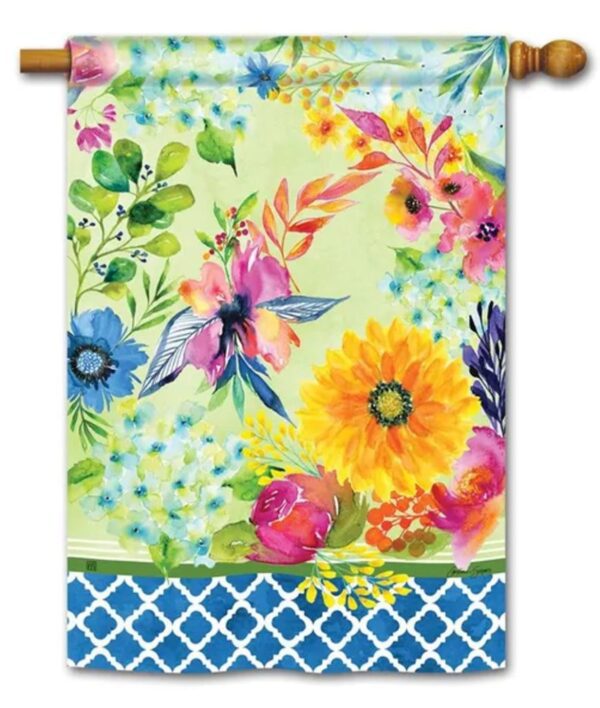 Fresh And Pretty Floral House Flag