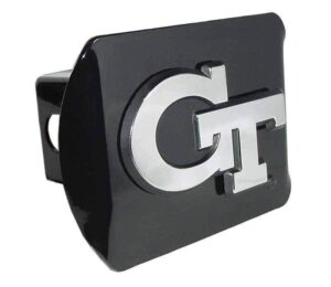 Georgia Tech Interlocking GT Black Hitch Cover