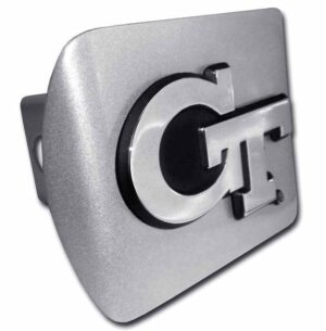 Georgia Tech Interlocking GT Brushed Chrome Hitch Cover