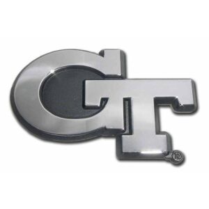 Georgia Tech Interlocking GT Chrome Car Emblem
