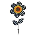 Gingham Sunflower Wind Spinner