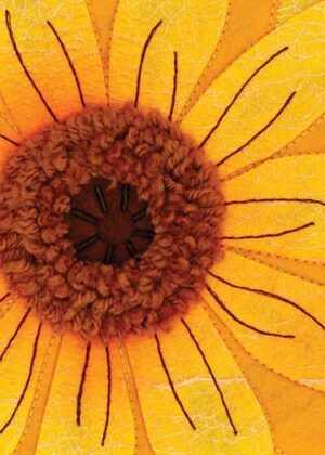 Gingham Sunflowers Double Applique Garden Flag Detail