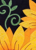 Gingham Sunflowers Double Applique Garden Flag Detail 2