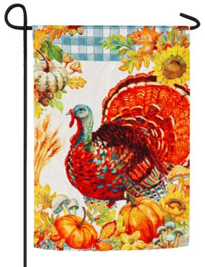 Gingham Turkey Textured Suede Garden Flag