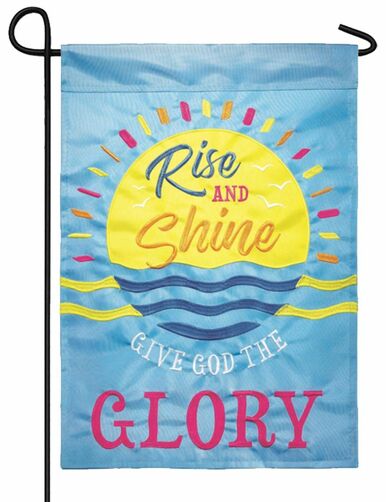 Give the Glory to God Double Applique Garden Flag