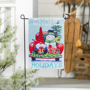 Gnome For The Holidays Truck Suede Reflections Garden Flag Live