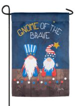 Gnome of the Brave Embellished Suede Garden Flag